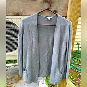 J. Jill Womens Wool Silk Blend Long Sleeve Open Knit Soft Cardigan Size M